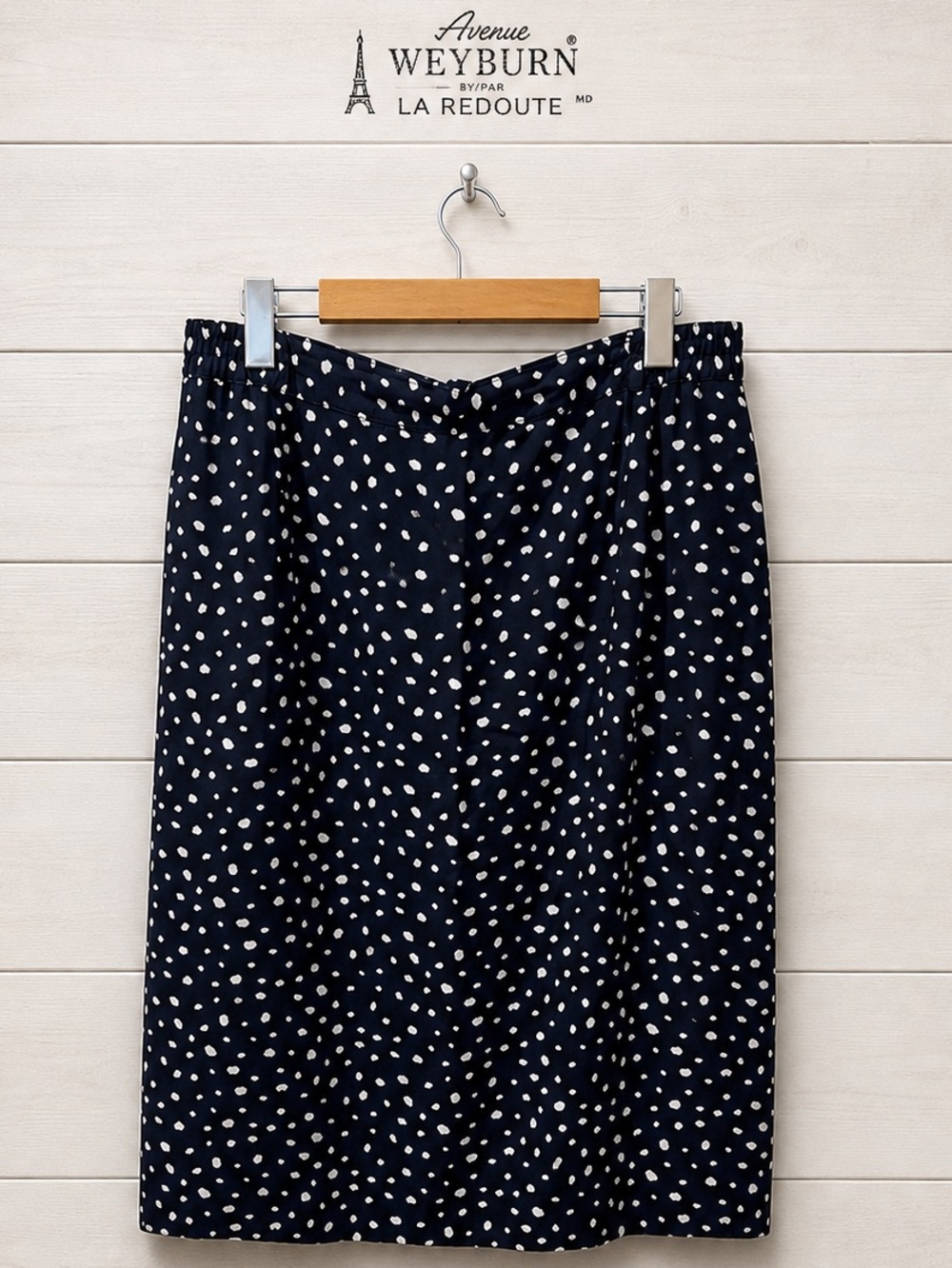 Navy Polka Dot Skirt – Anne Weyburn x La Redoute (Size 16)